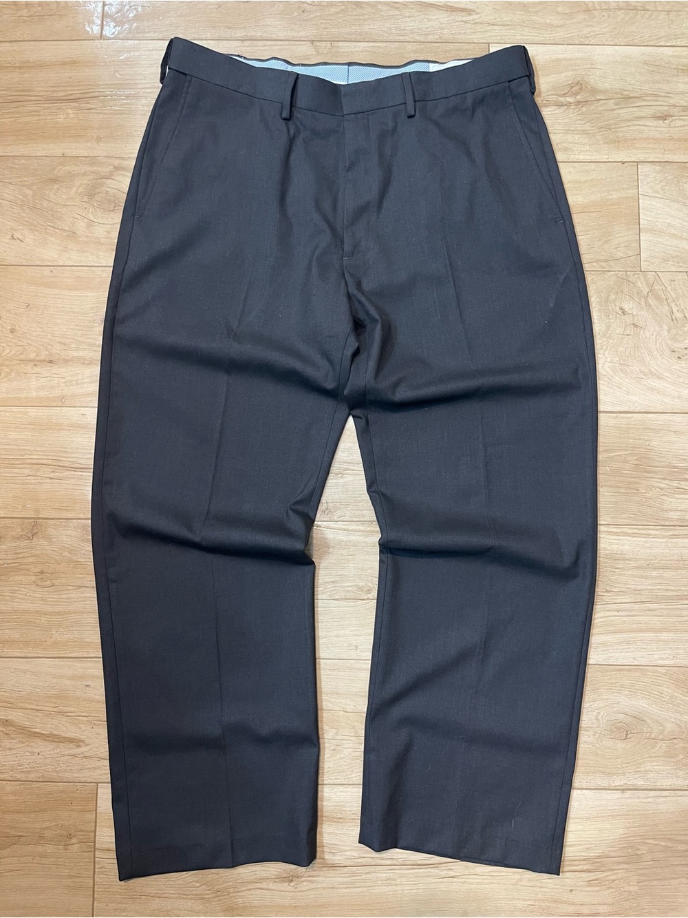J.M. Haggar Men's 36X29 Straight Fit Gray Brown Dress Pants